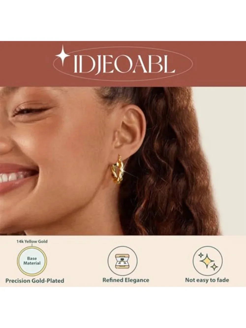 14K Gold Plated Hoop Earrings Set Non Tarnish Hypoallergenic Sensitive Ears